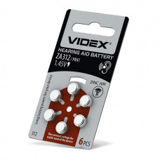 Батарейка VIDEX ZA312PR41 1.45v (слуховий апарат)