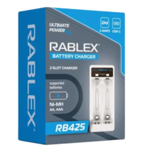 Зарядний пристрій Rablex RB425, 2xАА,ААА, 2А, Type-C