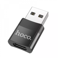 Перехідник Hoco UA17 Адаптер USB A на USB C Чорний