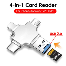 4 в 1 OTG кард-ридер USB 2.0 к Type C IOS Micro адаптер TF адаптер для карт памяти для ПК iPhone Samsung Xiaomi Huawei интерфейс