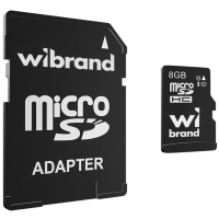 Карта памяти Wibrand microSDHC 8GB UHS-I U1 V6 + SD-адаптер