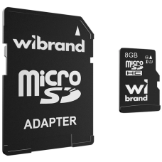 Карта пам'яті Wibrand microSDHC 8GB UHS-I U1 V6 + SD-адаптер