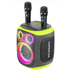 Портативна бездротова колонка Bluetooth Hopestar Party 130 з 2 Мікрофоном Караоке |120Вт, Bluetooth| Сірий