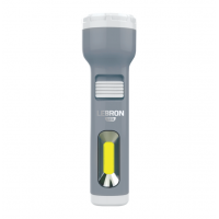 LED ліхтар ручний акумуляторний LEBRON L-HL-30, ABS, сірий, 1W + 1W COB, USB, 1200mAh Li-Ion