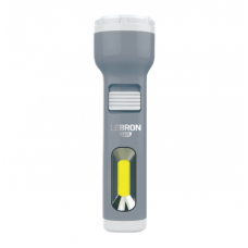LED ліхтар ручний акумуляторний LEBRON L-HL-30, ABS, сірий, 1W + 1W COB, USB, 1200mAh Li-Ion