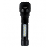 LED ліхтар ручний акумуляторний LEBRON L-HL-40, ABS, чорний, 2W + 0,8W, 1200mAh Li-Ion