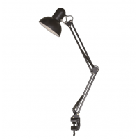 Лампа настільна телескопічна LEBRON L-TL-Tel-LONG, E27, 40W, струбцина, чорна