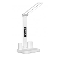 Светодиодный настольный светильник Luxel 6W, аккумулятор, USB, лед экран, органайзер (TL-16W) Белый