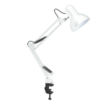 Лампа настільна телескопічна LEBRON L-TL-Tel, E27, 40W, струбцина, біла