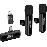 Мікрофон бездротовий Hoco L20A Fair dual-mic wireless iP/Type-C для Android/iPhone Чорний